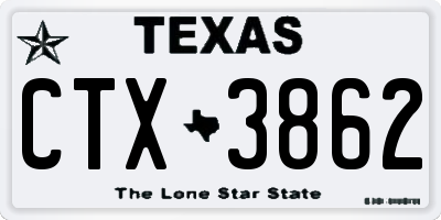 TX license plate CTX3862