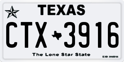 TX license plate CTX3916