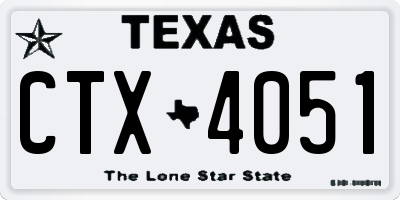 TX license plate CTX4051