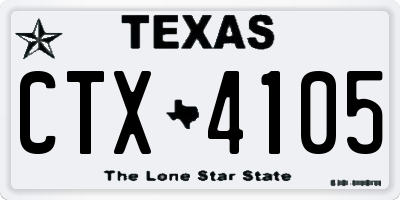 TX license plate CTX4105