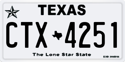 TX license plate CTX4251