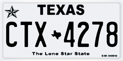 TX license plate CTX4278