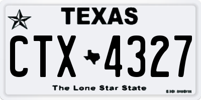 TX license plate CTX4327