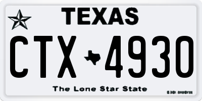 TX license plate CTX4930