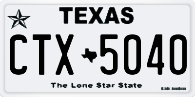 TX license plate CTX5040