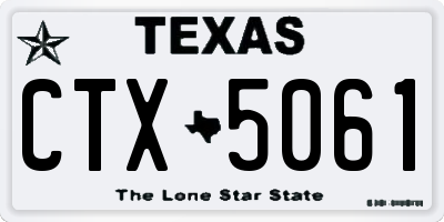 TX license plate CTX5061