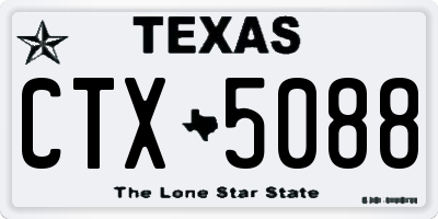 TX license plate CTX5088