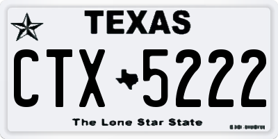 TX license plate CTX5222