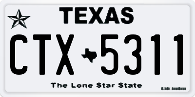 TX license plate CTX5311