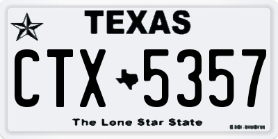 TX license plate CTX5357