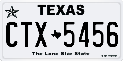 TX license plate CTX5456