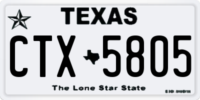 TX license plate CTX5805
