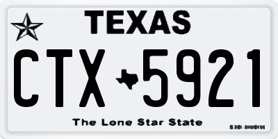 TX license plate CTX5921