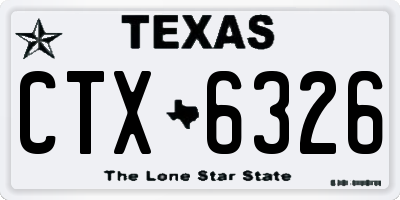 TX license plate CTX6326