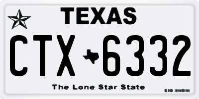 TX license plate CTX6332