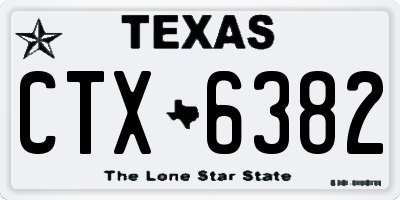 TX license plate CTX6382