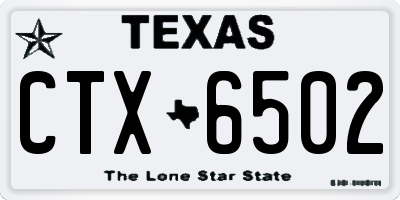 TX license plate CTX6502