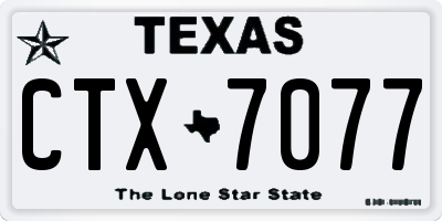 TX license plate CTX7077