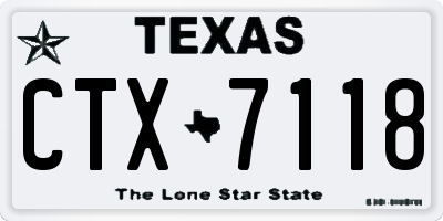 TX license plate CTX7118