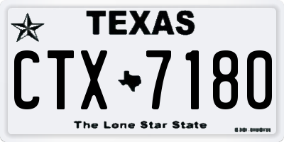 TX license plate CTX7180