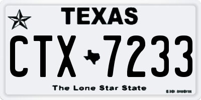 TX license plate CTX7233