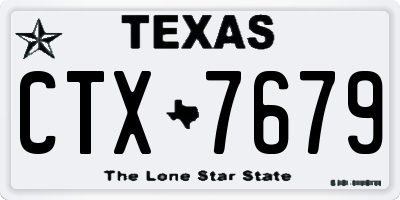 TX license plate CTX7679