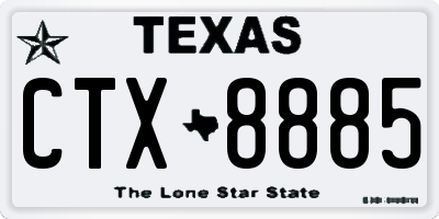 TX license plate CTX8885