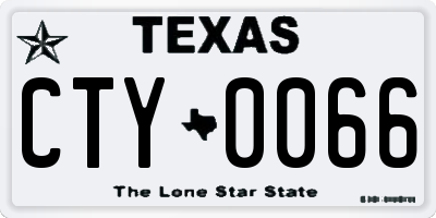 TX license plate CTY0066