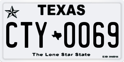 TX license plate CTY0069