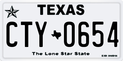 TX license plate CTY0654