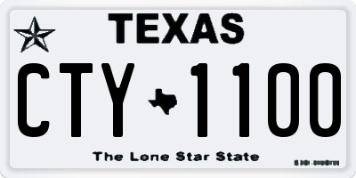 TX license plate CTY1100