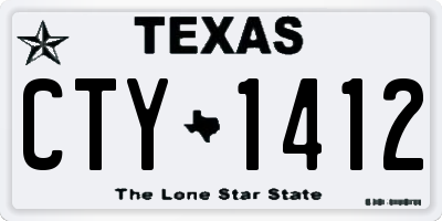 TX license plate CTY1412