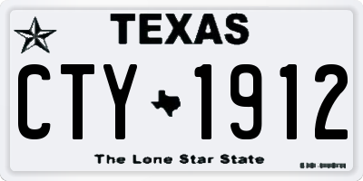 TX license plate CTY1912