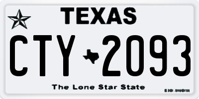 TX license plate CTY2093