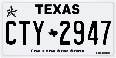 TX license plate CTY2947