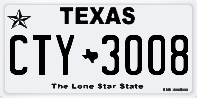 TX license plate CTY3008