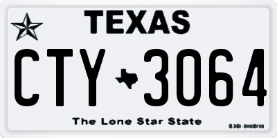 TX license plate CTY3064