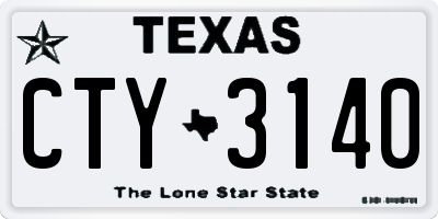 TX license plate CTY3140