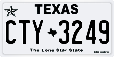 TX license plate CTY3249