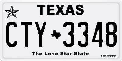 TX license plate CTY3348