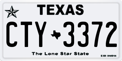 TX license plate CTY3372