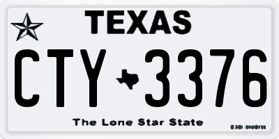 TX license plate CTY3376