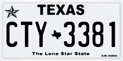 TX license plate CTY3381