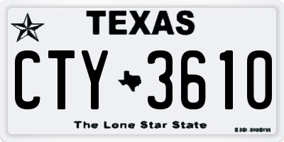 TX license plate CTY3610
