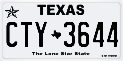 TX license plate CTY3644