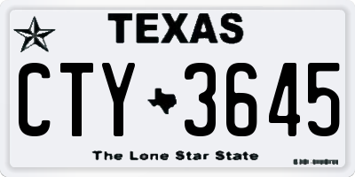 TX license plate CTY3645