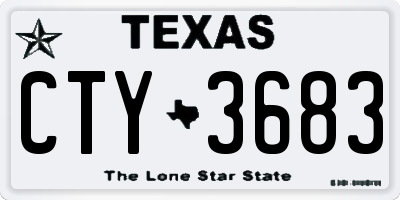 TX license plate CTY3683