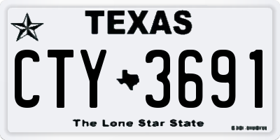 TX license plate CTY3691