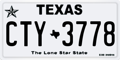 TX license plate CTY3778