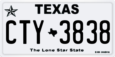 TX license plate CTY3838